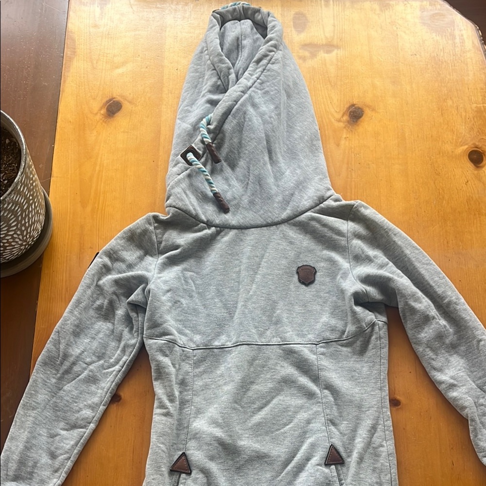 Naketano Gray Hooded Jacket Soft Cotton Blend